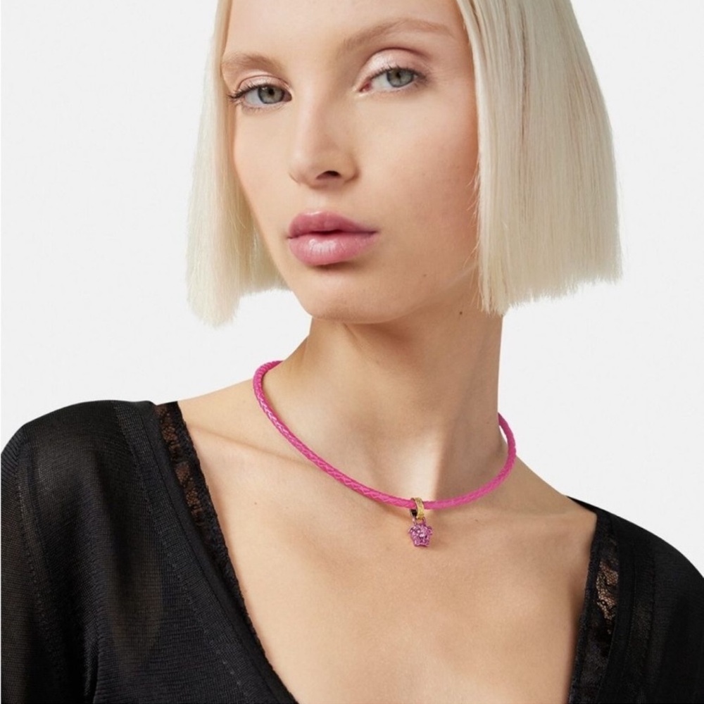 NWT and box Versace pink necklace